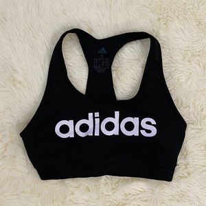 Classic Adidas logo black Climalite sport bra top size S